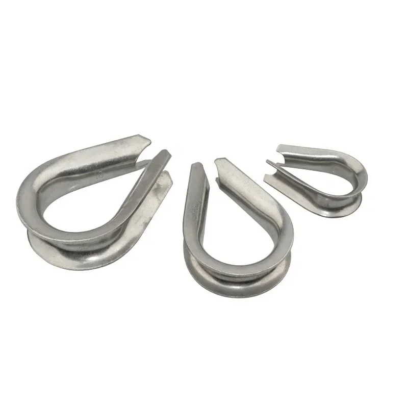 (100PCS/LOT)M4 4mm Wire Rope Cable Thimbles 304 Stainless Steel Galvanized Fastners Rigging Hardware For 4MM Wire Rope Cable