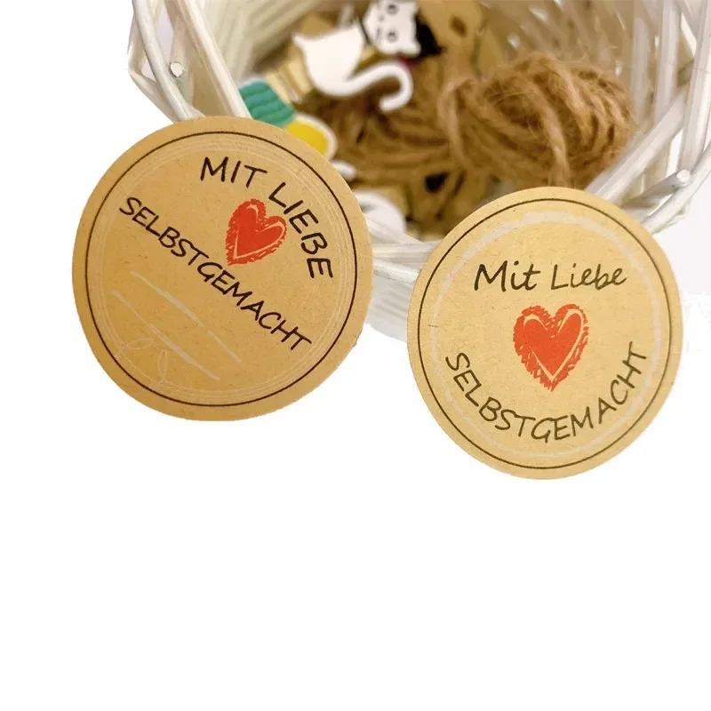 120pcs/pack Love Self-adhesive Stickers Kraft Label Sticker For DIY Hand Made Cake  Paper Tags