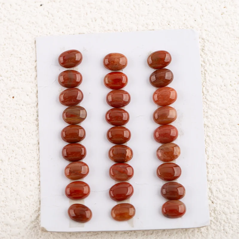 

27PCS America Wood Fossil Round Flatback Cabochon High Quality Polished Gemstone Beads Jewelry DIY 7x4x2mm 8.4g