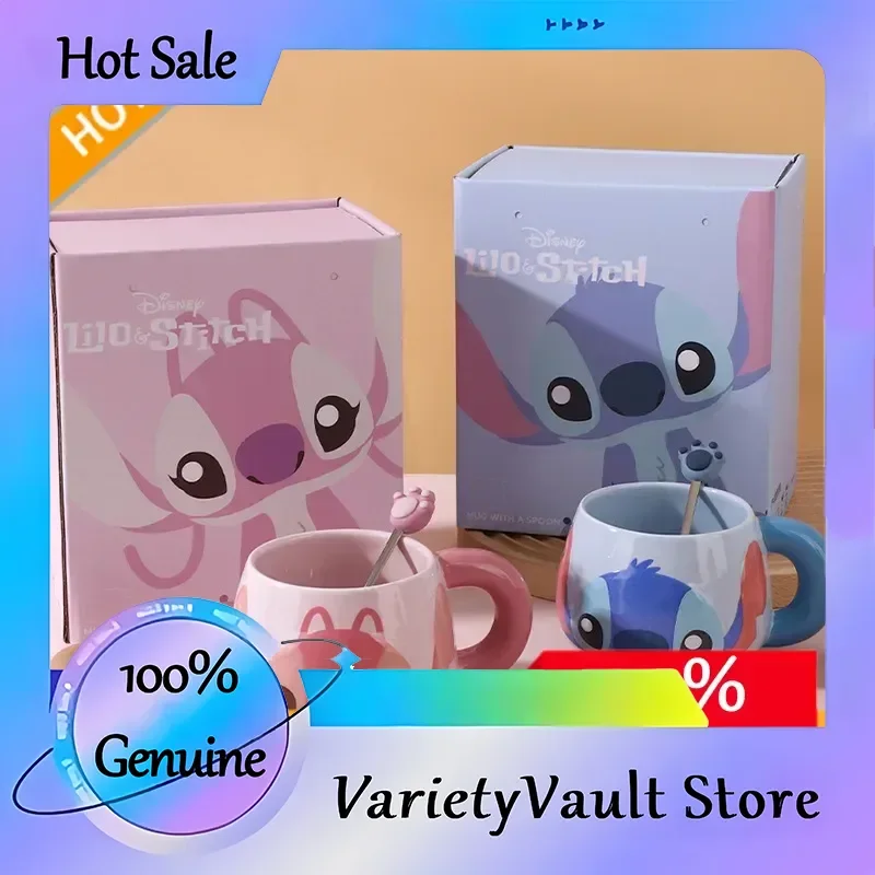 

Disney Stitch 500ml Ceramic Coffee Mug with Handle Microwave Safe Large Cup Gift Box for Coffee Lovers Fans Birthday Present