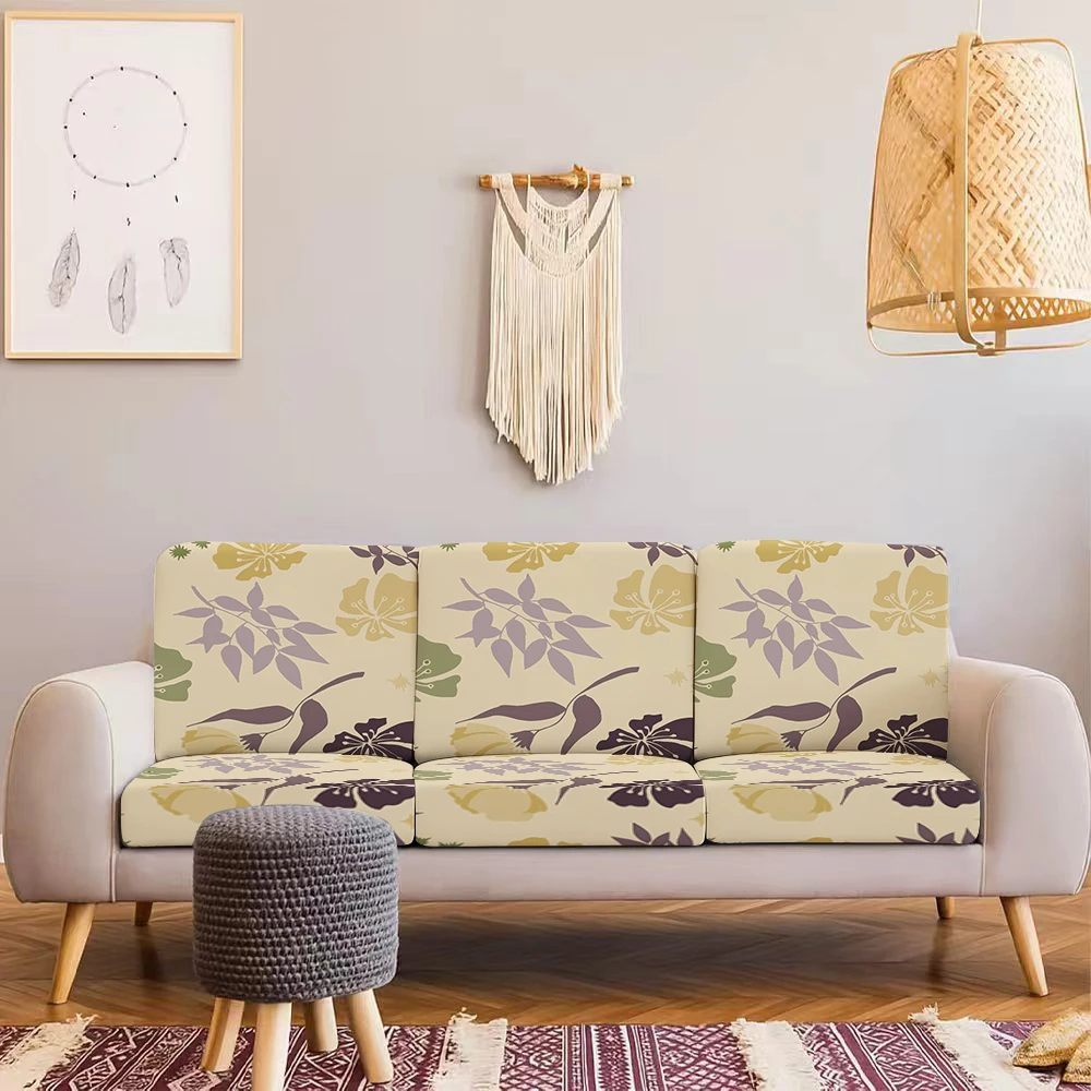 Summer Outdoor Sofa Cover, Tropical Leaf & Bird Digital Printed Milk Silk Sofa Cushion Cover, Pet - Friendl