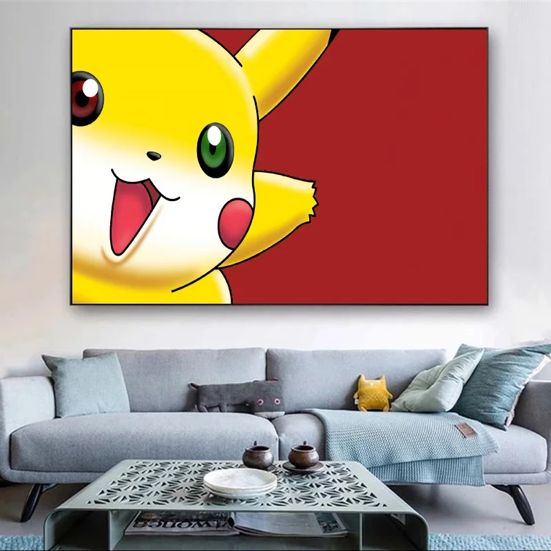 Pokemon Canvas Painting Pikachu Charmander Squirtle Poster and Prints E-sports Game Wall Decor Mural Living Room Decor Pictures