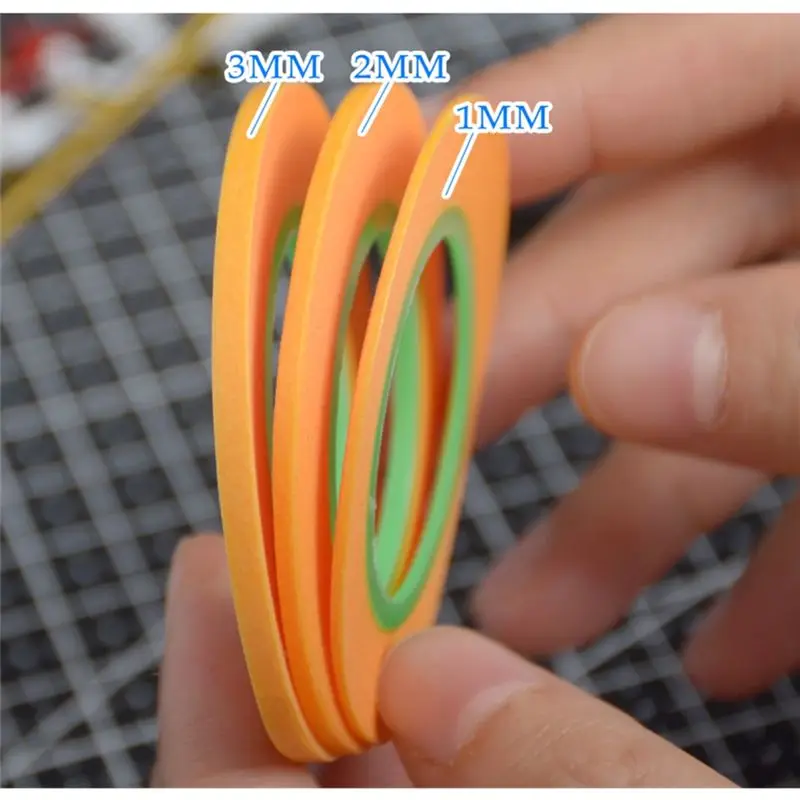 Ultra Fine Model Spraying Coating Color Masking Tape- DIY Special Wide(1Mm/2Mm/3Mm), 18M/Long Covering Tape-AC17