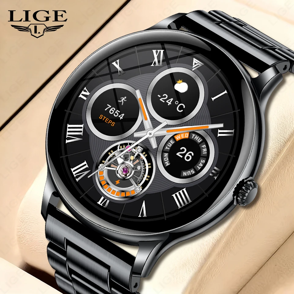

LIGE Voice Calling Smart Watch 1.38" HD Screen 24H Health Monitor 100+ Sports Modes Health Monitor Smartwatch Make Answer Call