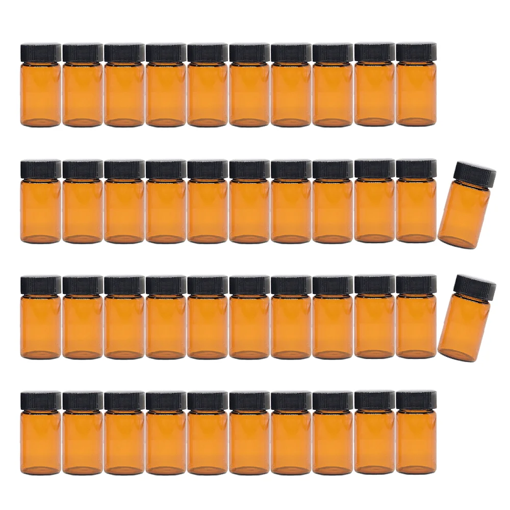 

42PCS 10ml Glass Vial Mini Amber Glass Vial Essential Oil Bottles with Caps for Essential Oils, Chemistry Lab Chemicals