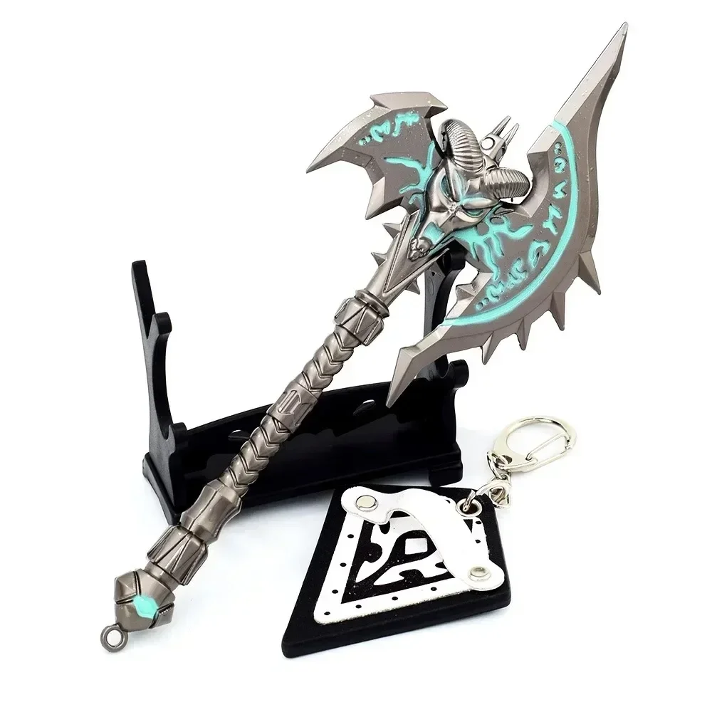 18cm World of Warcraft Weapon Shadowmourne Azeroth Metal Anime Axe Katana Samurai Sword Model Decor Christmas Gift Toy for Kid