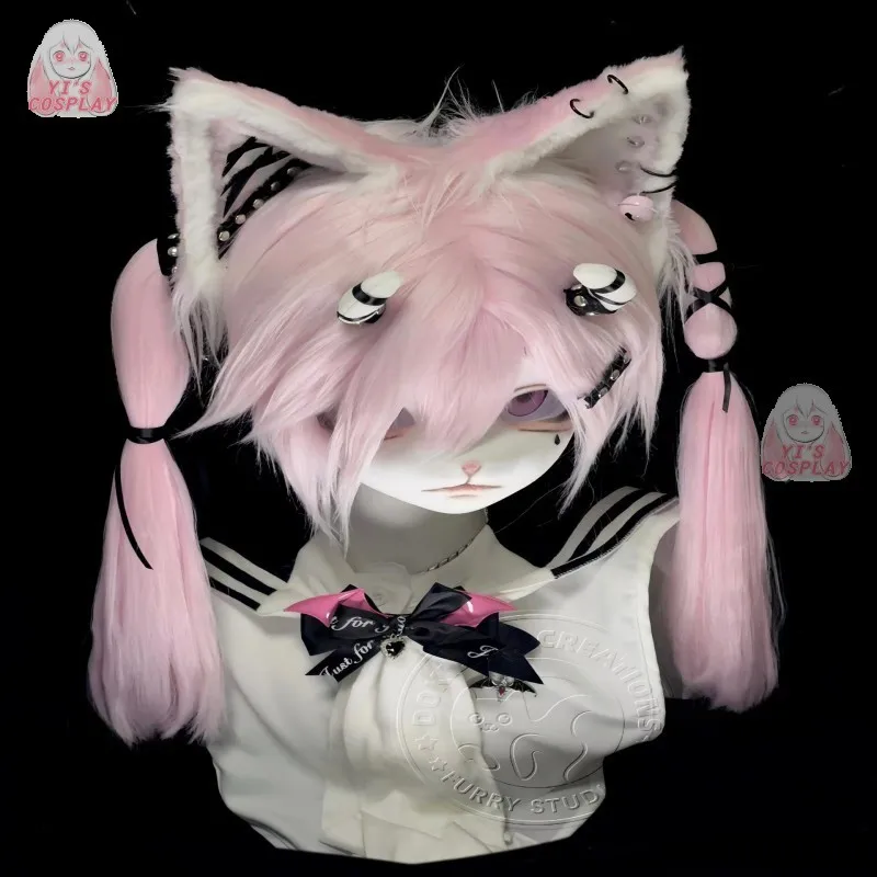 Yis cosplay Custom Furry head Kigurumi Head Cosplay Kemono Fursuit Handmade Headsets Beast Customized Fursuit Kemono Head