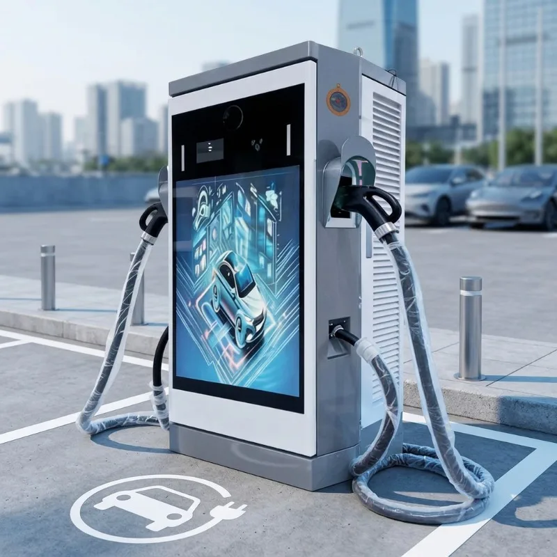 Customized High Quality New DC Fast EV Charging Station Commercial 40-180kW Electric Vehicle Charger With Advertising Screen