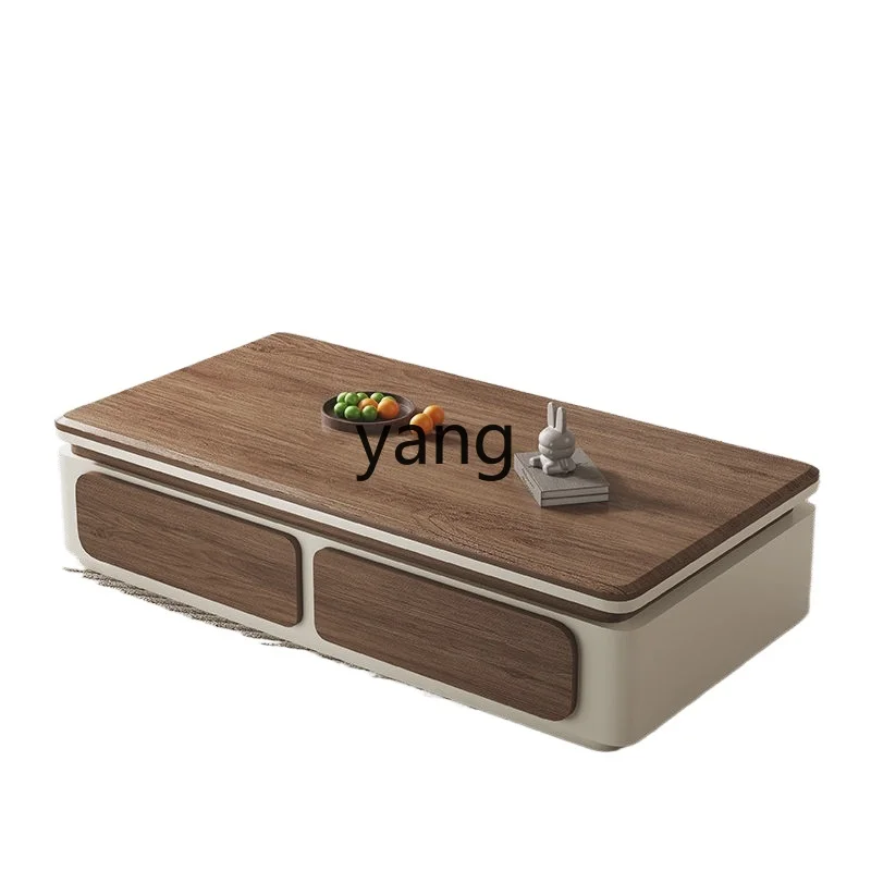 

Yjq simple retro walnut coffee table living room household small apartment minimalist medieval modern