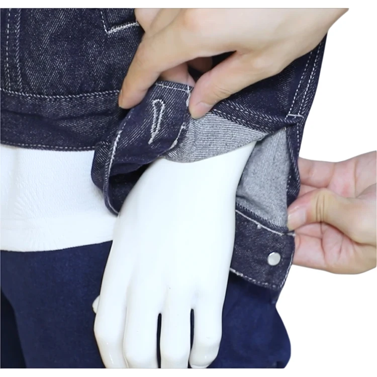 سترة رجالية عالية الجودة مخصصة من قماش الدنيم الأسود باهت، معطف كاجوال مغسول أساسي حضري، نمط ملابس الشارع متعدد الاستخدامات #4