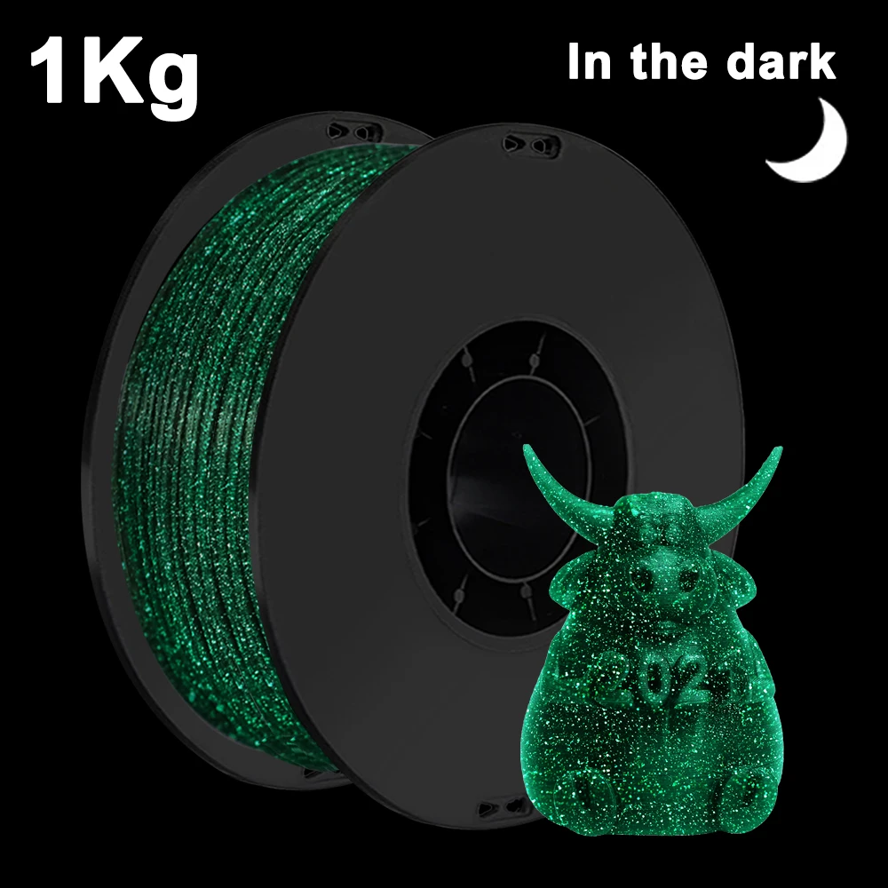 

1,75 мм нить для 3D-принтера PLA Luminous Night Starry Sky Green 1 кг, 500 г, 250 г Печать Pla Серебристый зеленый Pla Блестящая нить