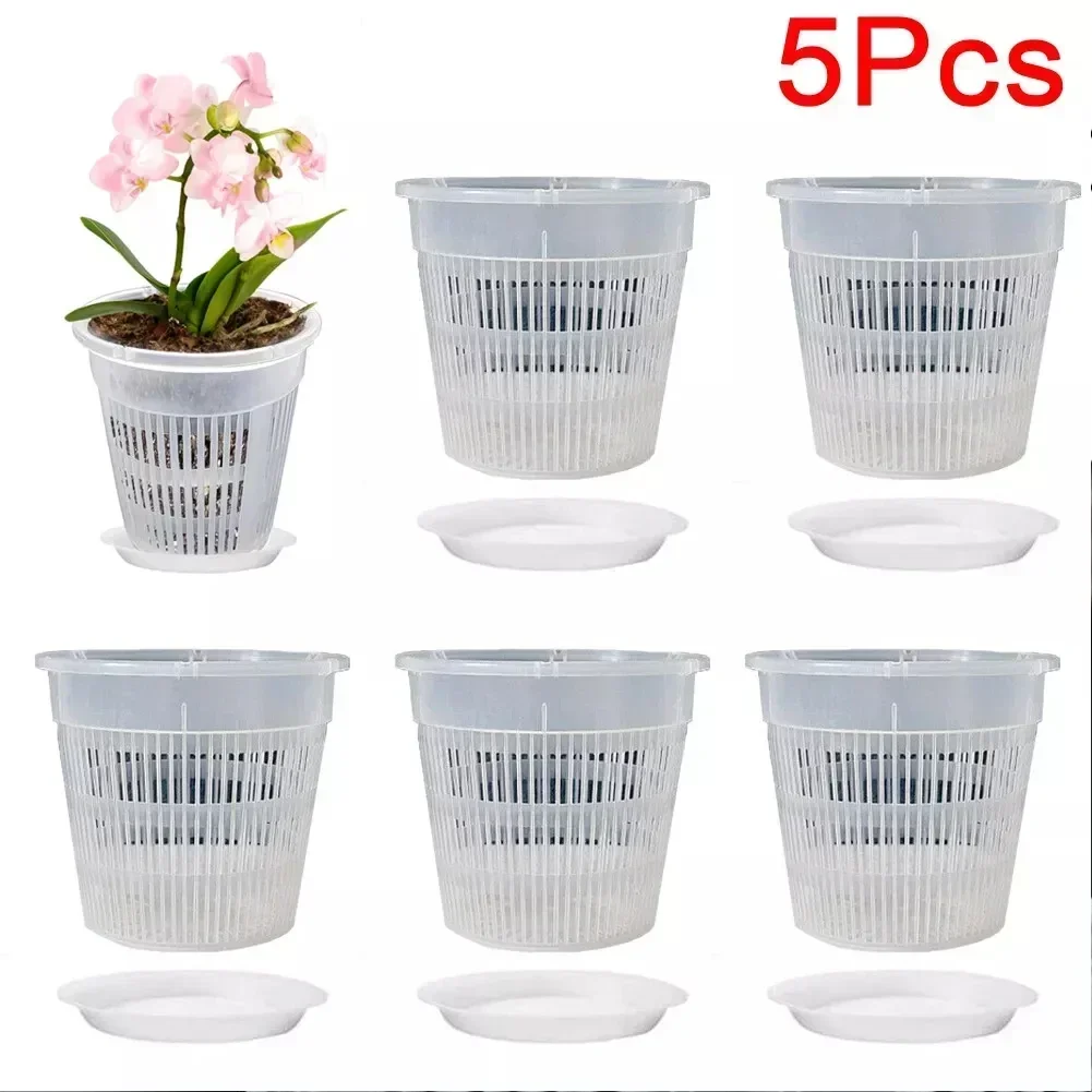 

Catch Excess Water Matching Saucer Specifications Clear Plastic Pots Guides Root Growth Internal Air Circulation