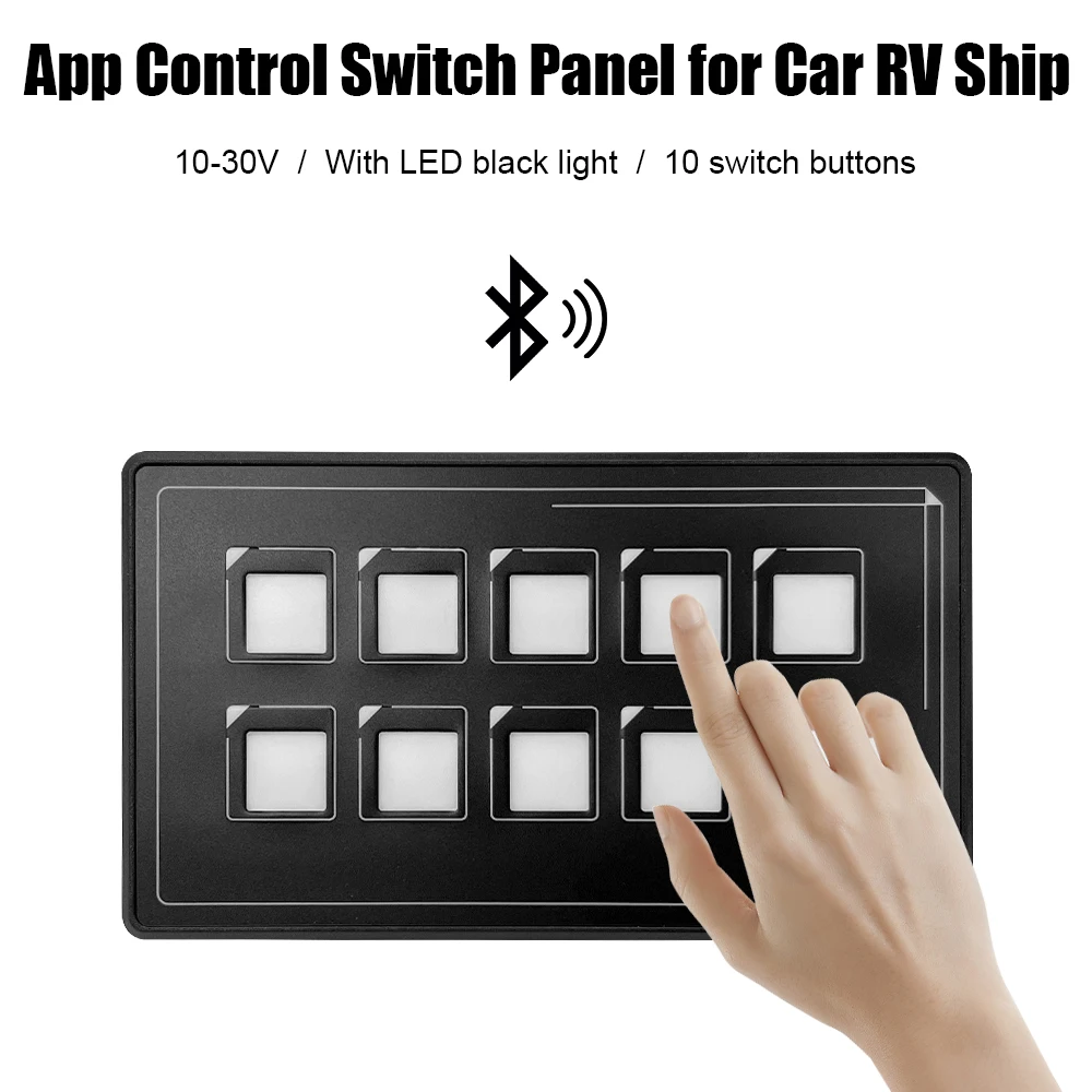 With Backlight USB Cable APP Control 10V-30V Button Switch Panel Universal 6 Pin Membrane Control Box Circuit Control with PPTC