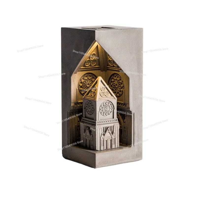For Fair Concrete Building Night Light Nordic Ins Bedroom Bedside Lamp Model Room Ornament Gift Desk Lamp
