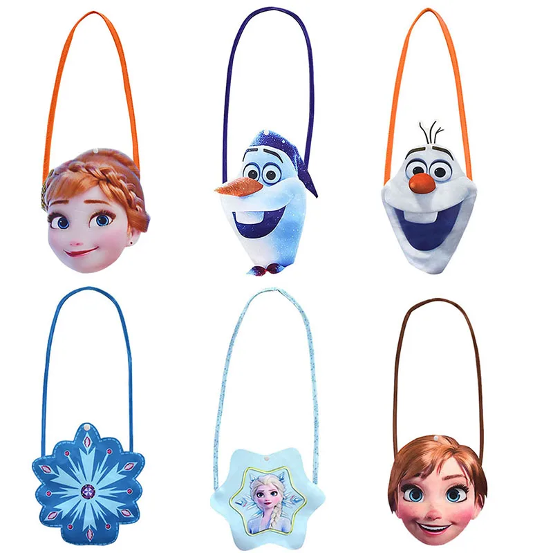 Disney Princess Frozen M6641อะนิเมะกระเป๋าสะพายไหล่กระเป๋าถือกระเป๋าคนส่งเอกสารลำลองสาวของขวัญเด็ก