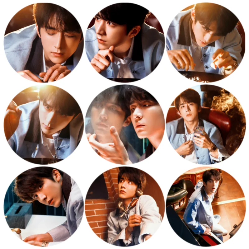9PC/SET Ding Yuxi Zhang Xincheng Jiang Peiyao TV Archives The Nanyang Mystery Drama Stills Badge Bang Brooch Bag Decor Pins