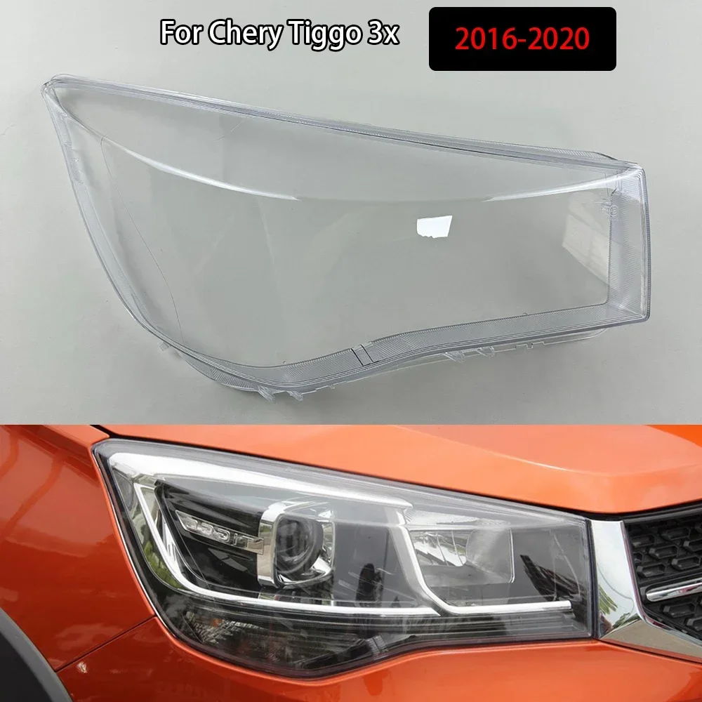For Chery Tiggo 3x 2016-2020 Headlamp Cover Lampshade Lamp Shade Headlight Shell Lens Plexiglass Auto Replacement Parts