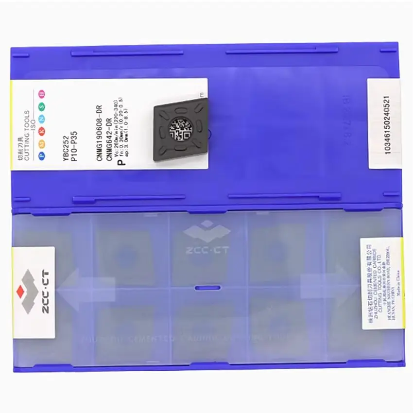 

CNMG190608-DR YBC252/CNMG190608-DR YBC251/CNMG190608-DR YBC351/CNMG190608-DR YBD102 ZCC.CT Твердосплавная токарная пластина с ЧПУ 10 шт./кор.