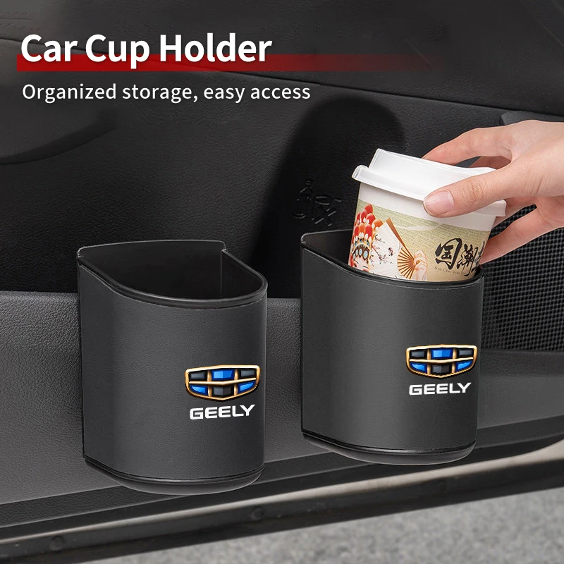 Leather Car Door Cup Holder Storge Box Seat Back Phone Holder For Geely Atlas Boyue NL3 X6 EX7 Emgrand X7 SUV GT GC9 Borui