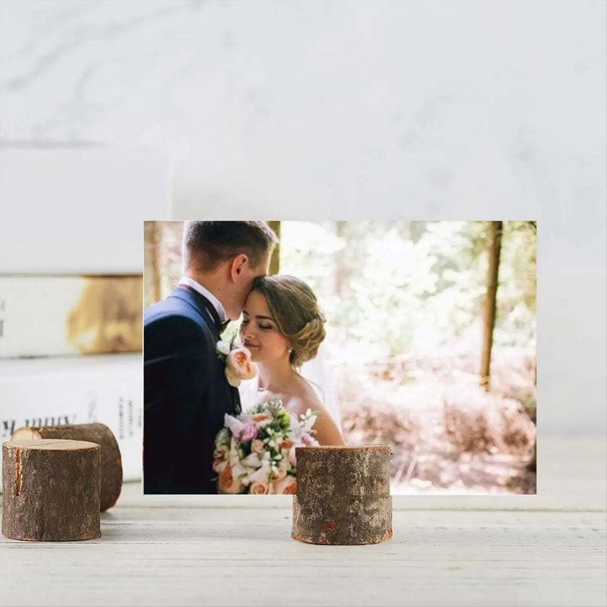 AA77 NEW 20Pcs Wooden Table Number Holders with 30Pcs Place Cards Picture Holders for Party, Wedding, and Memo Note Card Holders