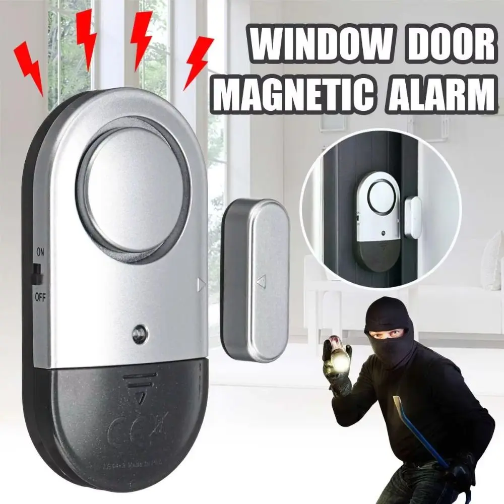 Portable Magnetic Door Window Alarm Wireless Security Protection Burglar Alarm 125 DB Sensors for Household Hotel Shop