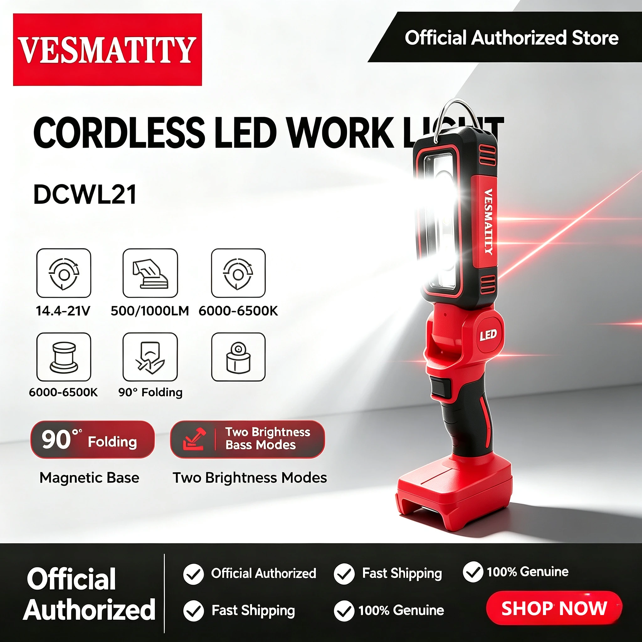 LED Work Light Super Bright 90 DegreeClip on Light M18 Flood Light Outdoor Lighting CampingFit Milwaukee  Battery