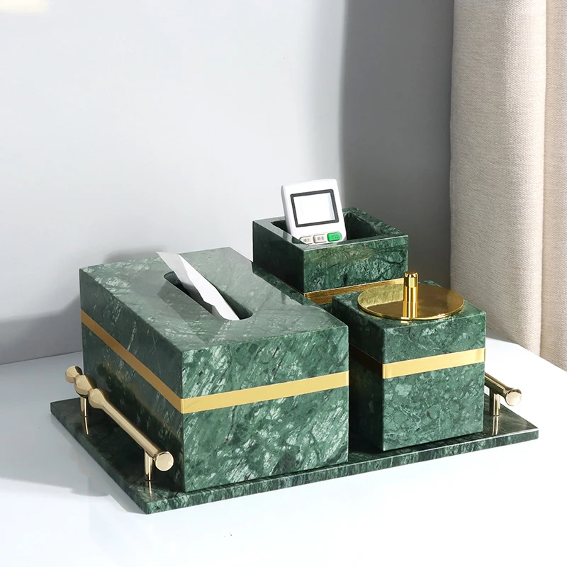 Indian Green Natural Marble Bathroom Accessories Luxury Gold Soap Dispenser Soap Dish Toothbrush Holder Bathroom Set