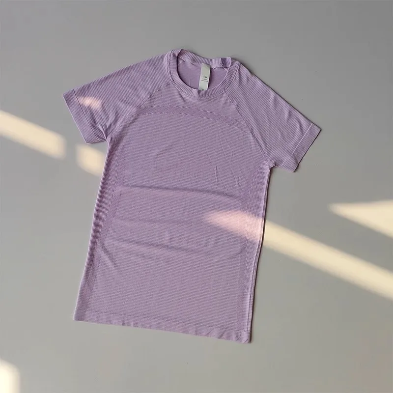 Damen Yoga-Top Nahtlose Sport-T-Shirts Fitnesskleidung Kurzarm Yoga-Shirt Gym-Top Lauf-Activewear Sport-Top – Detail 13