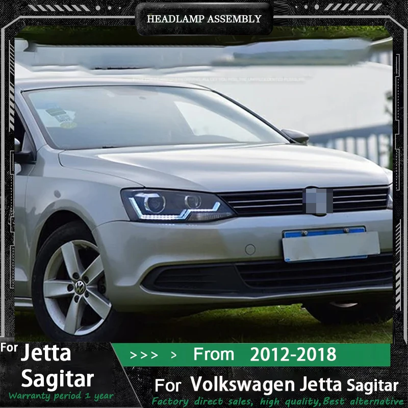 

Пара автомобильных фар для VW Jetta MK6 2011 2012 2013 2014 2015 2016 2017 2018, фары Drl, линзы проектора, автоаксессуары