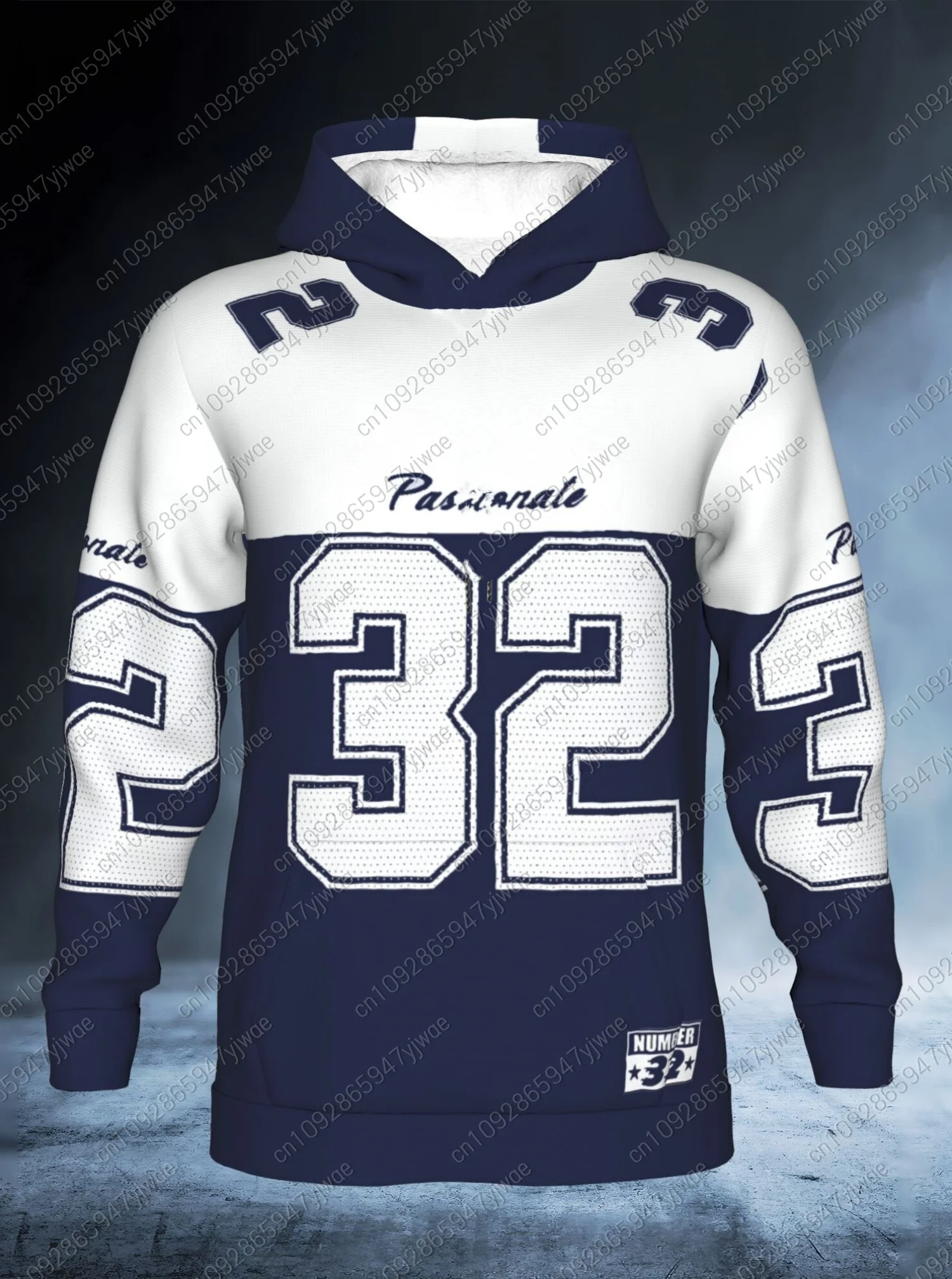 

2025 HOT SELLING Winter Mens number 32 3D Print Hoodie Polyester Fiber Men Adult Plus Size Hooded Hoodies Men Clothing