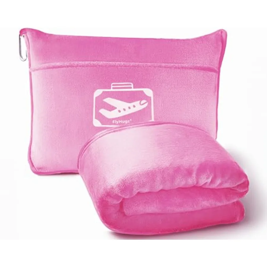 

Travel Blanket and Pillow Set 59.1"x47.2" with Carry Case Luggage Sleeve and Clip Portable Lightweight Breathable and Washable