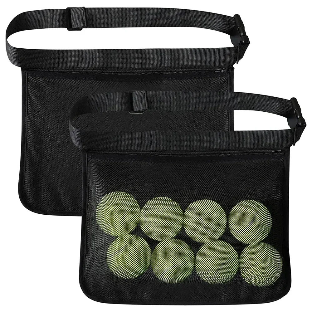 Tennisbal Bandhouder, Verstelbare Pickleball Taillezakhouder, Mesh Taille Heupbal Tas Draagtas, Met 8-10 Augurkballen