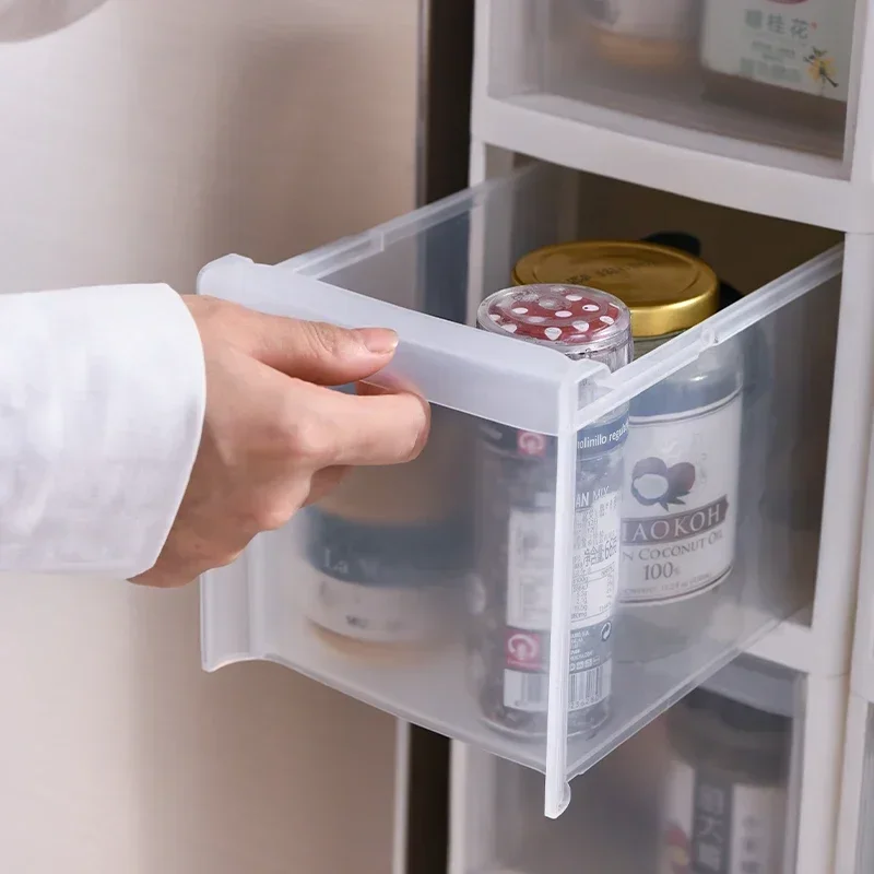 Gap Storage Rack, Multi-Layer Plastic Cabinet, Floor to Ceiling Kitchen Organizer, Waterproof Drawers, Sealed Storage Solution