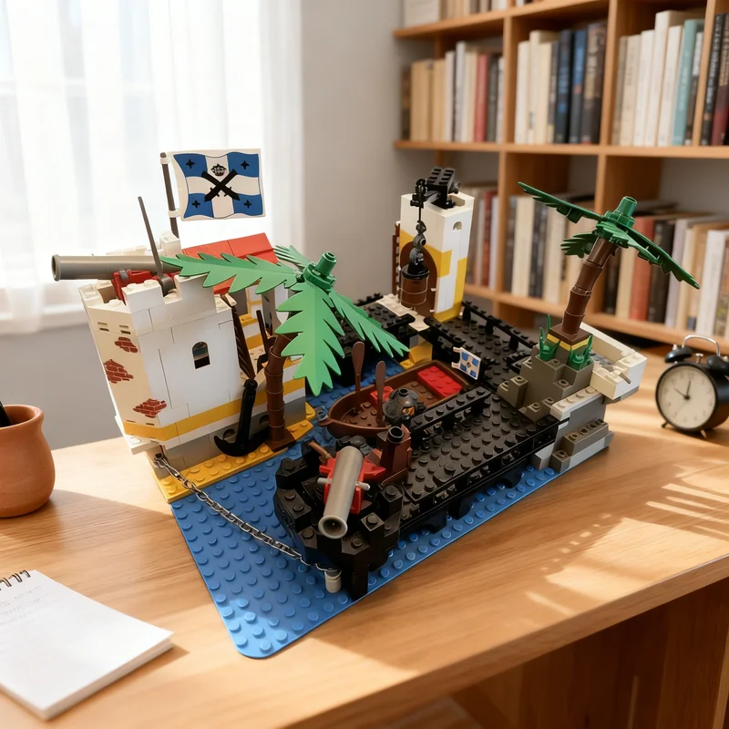 

495 шт. MOC Пираты I Классический Bluecoat Грузовой порт Модель Строительные блоки Архитектура Рождественский подарок Игрушка DIY Творческая идея