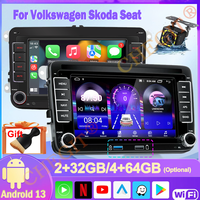 Android13 2Din Car Radio Multimedia Playe 64G GPS Wireless CarPlay For VW Volkswagen Skoda Octavia Golf 5 6 Passat B6 Polo Jetta