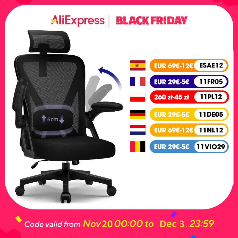 Silla de Oficina Ergonómica Reclinable 90 ° -135 ° ,Silla de escritorio con soporte lumbar,Silla de computadora Reposacabezas ajustable,Sillas de salón