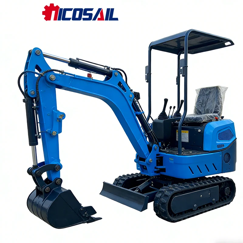 

Nicosail 1.2 Ton Mini Excavator for Ranch Garden Trench Excavation Soil Turning Tight-Space Work