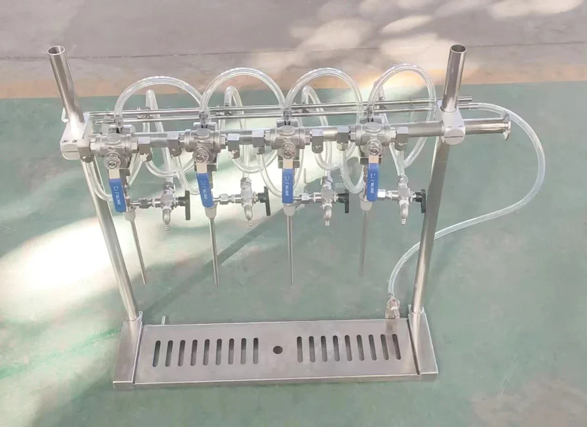 4 Heads Counter Pressure Bottle Filler/Simple Manual Filling Machine