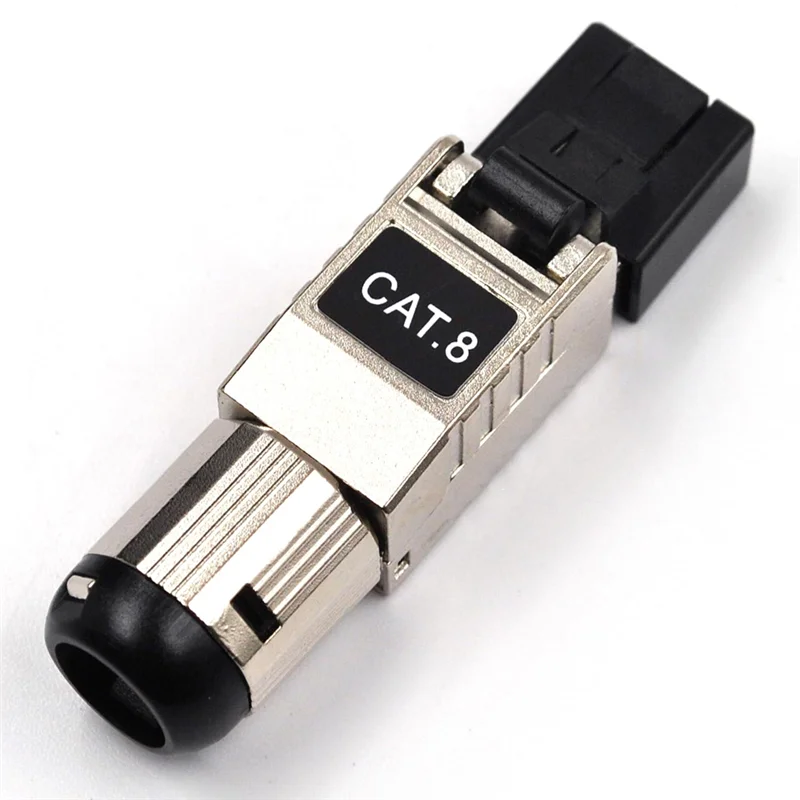 絶妙なRJ45コネクタ、工具不要のCat8、Cat8フィールド終端プラグ、シールド付きモジュラープラグ、2000Mhz、2Ghz、40G、22AWG-24AWG対応