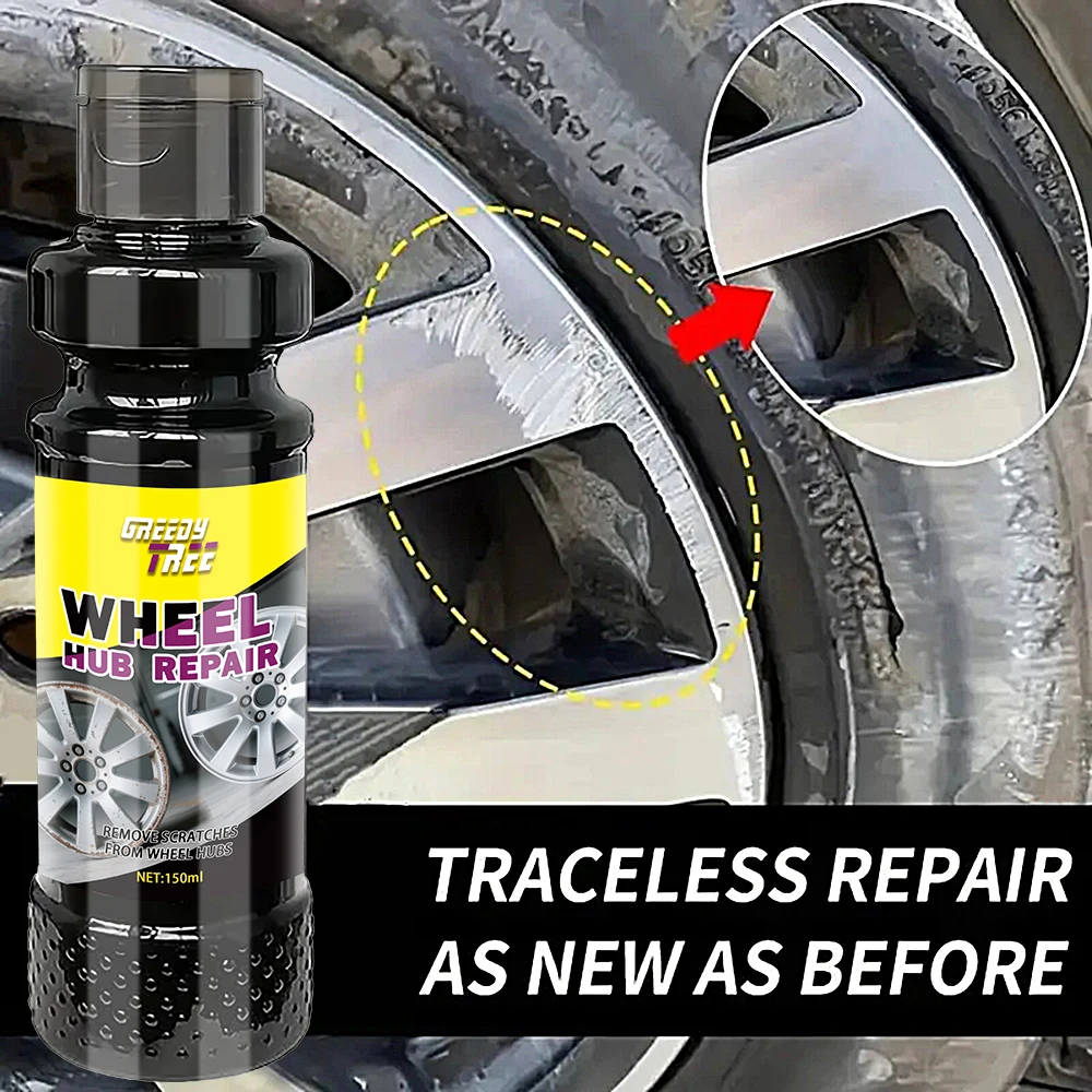 Automobile Wheel Hub Scratch Repair Polishing Set, Including Sponge, Wheel Hub Scratch Remover, Oxidation Rust Inhibitor