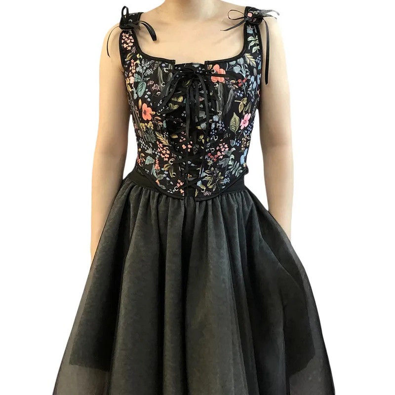 

Жилет с запахом на груди, Т-образный пояс и ремешками, уличный жилет длиной, облегающий женский топ с цветочным узором, украшение для сращивания