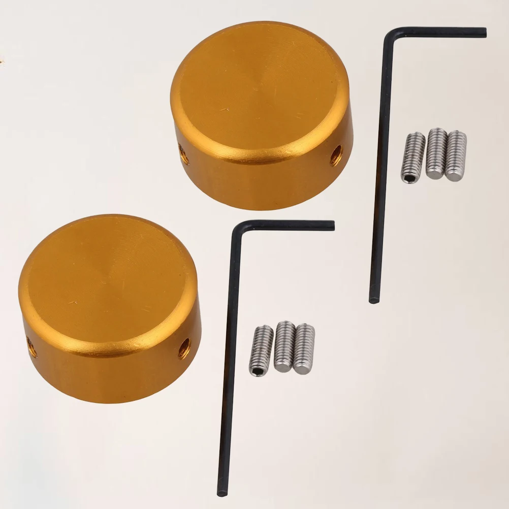 

3pcs Aluminium Alloy Guitar Effect Caps Golden Pedal Toppers For Footswitch Durable Rubber Mat Inside Extend Life Pedal Caps