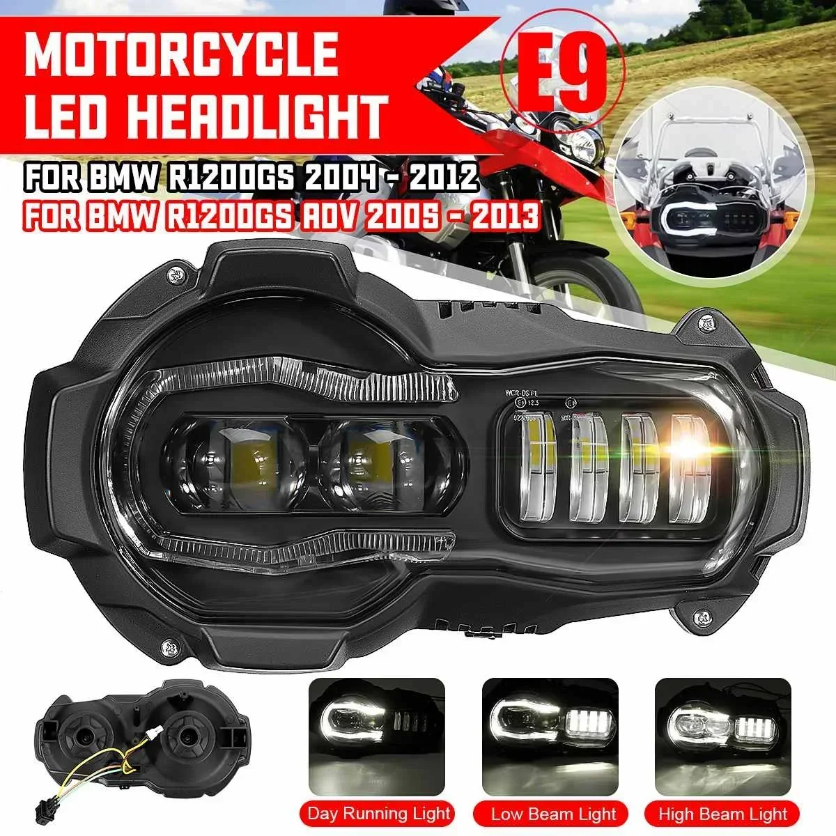 LED Headlights Assembly Motorcycle Lights For BMW R1200GS 2004-2012 LC R 1200GS ADV Adventure R1200 GS