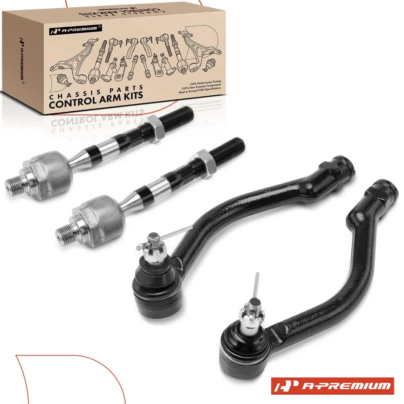 A-Premium 4x Front Inner & Outer Tie Rod Ends for Hyundai Sonata 2006-2008 Azera 2006-2007