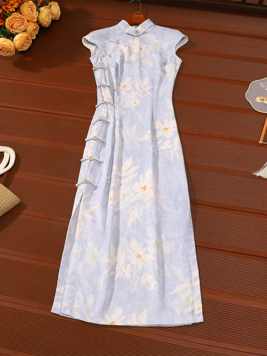 

Летнее платье в традиционном стиле Цзяннань Фу, без рукавов, с полной застежкой, новая улучшенная версия 2026 года, для повседневной носки