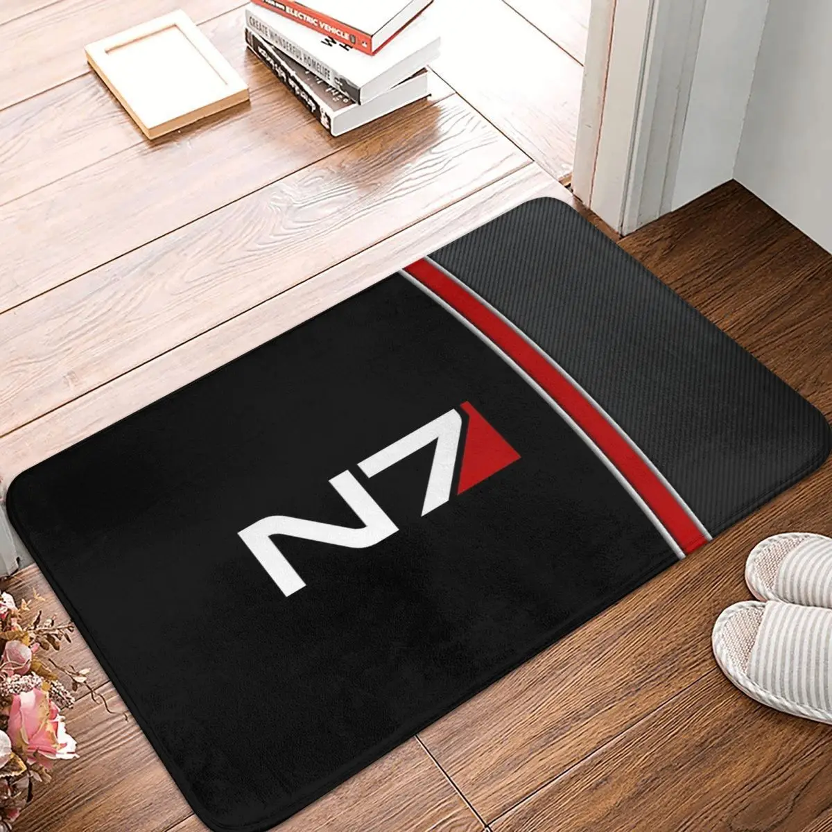 Mass Effect Commander Shepard Game Bedroom Mat Distressed N7 Doormat Living Room Carpet Outdoor Rug Home Decoration