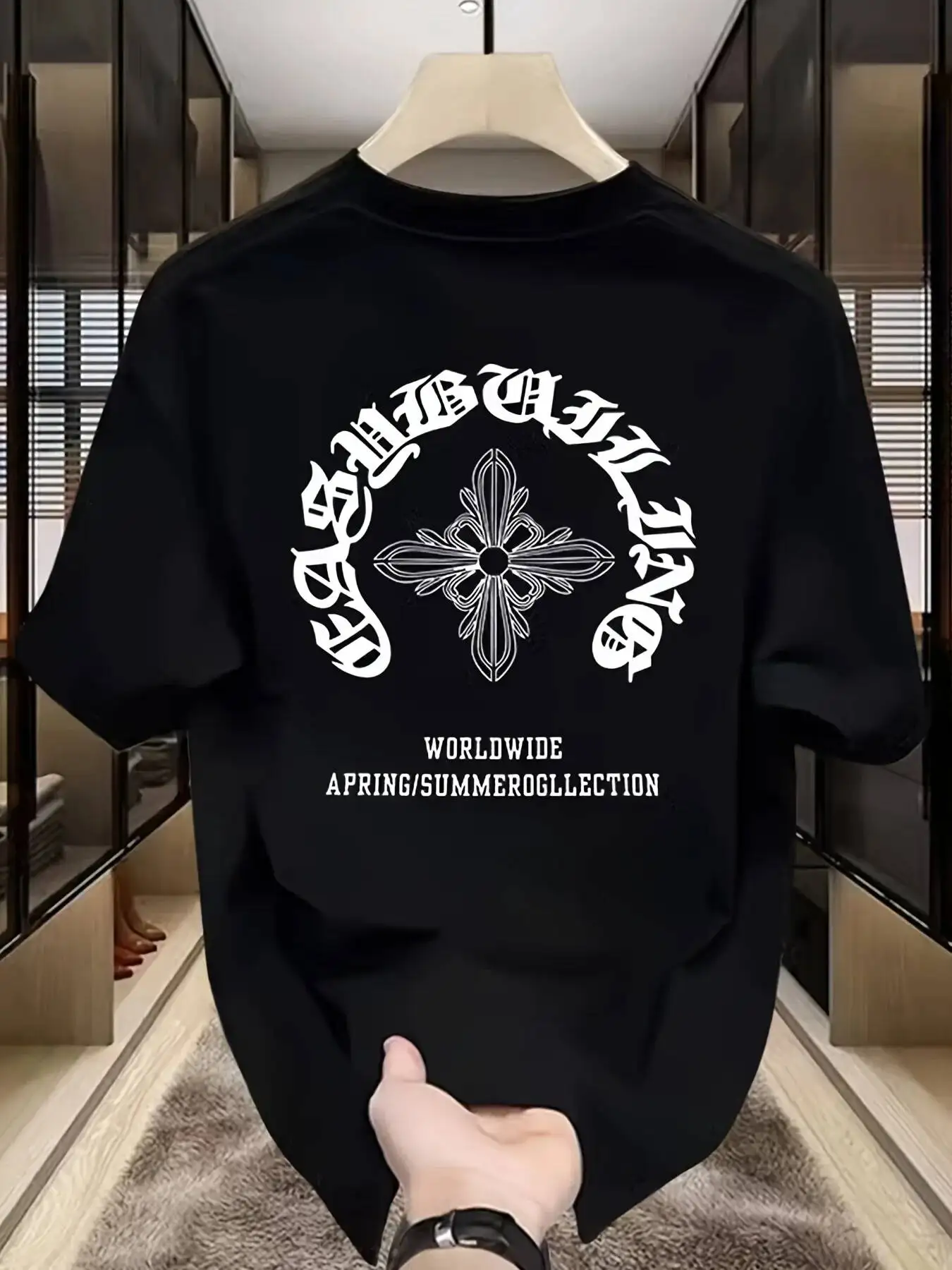 Summer Men's T Shirt Simple Fashionable Style Print Comfortable Soft Breathable Fabric Suitable Home Wear 100% Cotton Trendy Y2K