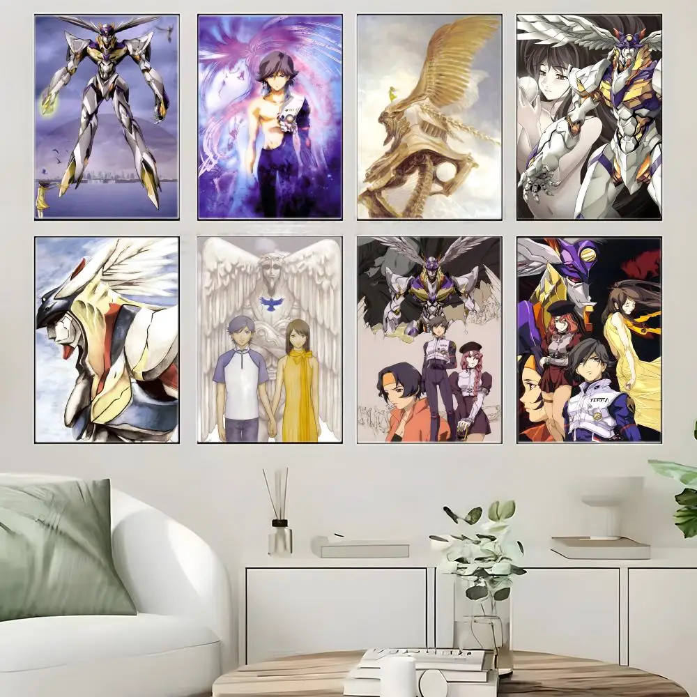 Mecha Anime R-RahXephon Poster  Self-adhesive Art Waterproof Paper Sticker Coffee House Bar Room Wall Decor