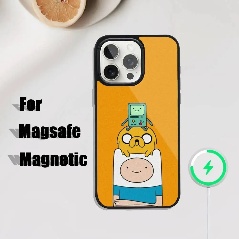 Custodia per telefono A-AdventureS-Cartoon-T-Time iPhone 17,16,15,14,13,12,11,Pro,Max,Plus,Mini,SE4,E Ricarica wireless magnetica Magsafe