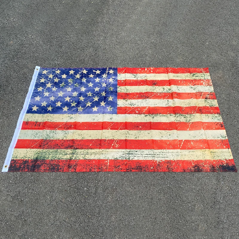 Aerxemrbrae 90x150 см, американский винтажный стиль, окрашенный чай, старинный американский флаг, подвесной баннер из полиэстера для украшения